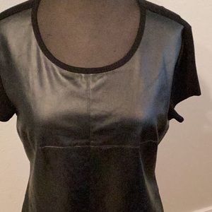 Vince Camuto vegan leather short sleeve top. New with tags